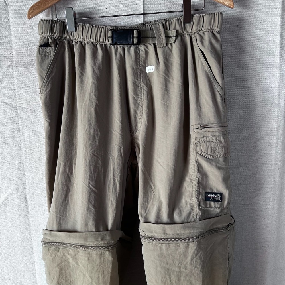 Guide Series Mens Khaki‎ Convertible Zip Off Cargo Hiking Pants 33x30 Nylon